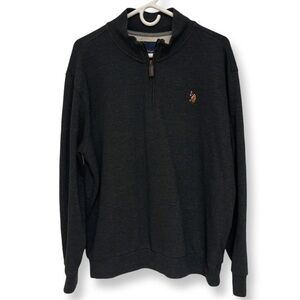 U.S. Polo Association Quarter Zip Sweater Men’s XL Charcoal